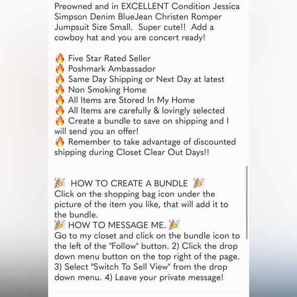 Jessica Simpson denim jean Christen romper shorts jumpsuit size small - Picture 13 of 14